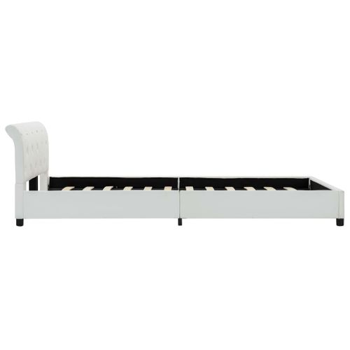 Cadre De Lit Sans Matelas Blanc Simili 120x200 Cm