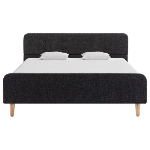 Cadre De Lit Gris Foncé Jute 120 X 200 Cm