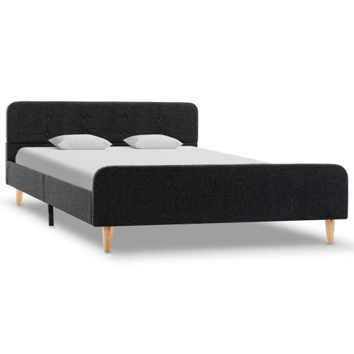 Cadre De Lit Gris Foncé Jute 120 X 200 Cm