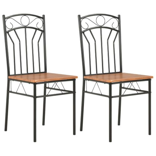 Chaises à Manger Lot De 2 Marron Mdf