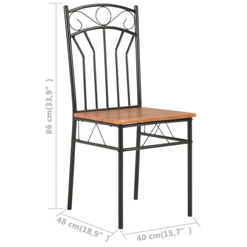Chaises à Manger Lot De 2 Marron Mdf