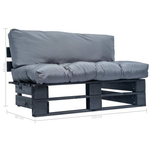 Canapé Palette De Jardin Avec Coussins Gris Bois De Pin