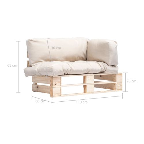 Canapé De Jardin Palette Avec Coussins Sable Pinède