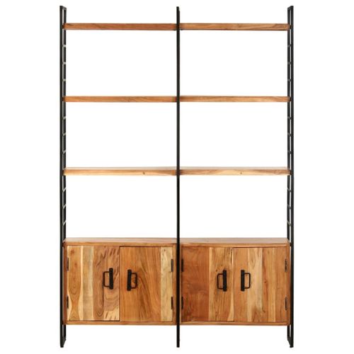 Bibliothèque À 4 Niveaux 124x30x180 Cm Bois D'acacia Massif