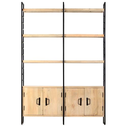 Bibliothèque À 4 Niveaux 124x30x180 Cm Bois De Manguier Massif