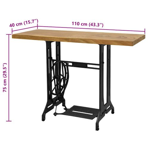 Table Console Avec Machine à Coudre 110x40x75 Cm