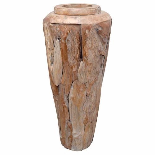Vase De Décoration 40 X 100 Cm Bois De Teck Solide