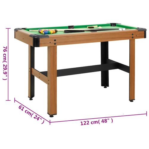 Table De Billard 4 Pieds 122x61x76 Cm Marron