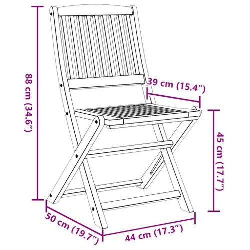 Chaises Pliables D'extérieur Lot De 2 Bois D'acacia Solide