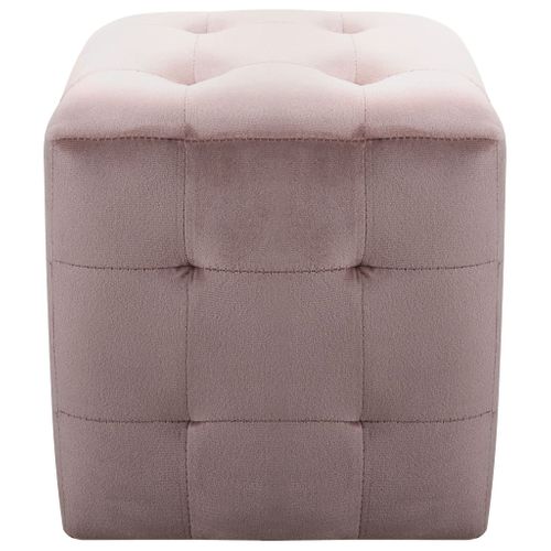 2 PCs Poufs Rose 30 X 30 X 30 Cm Tissu Velours
