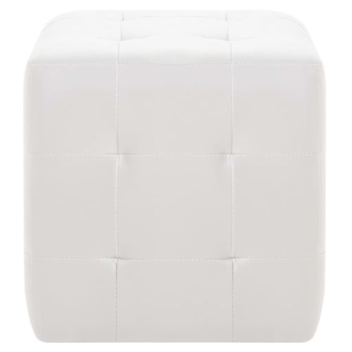 Poufs 2 Pièces Blanc 30 X 30 X 30 Cm Simili