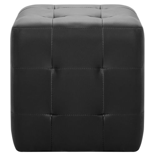 Poufs 2 Pièces Noir 30 X 30 X 30 Cm Simili
