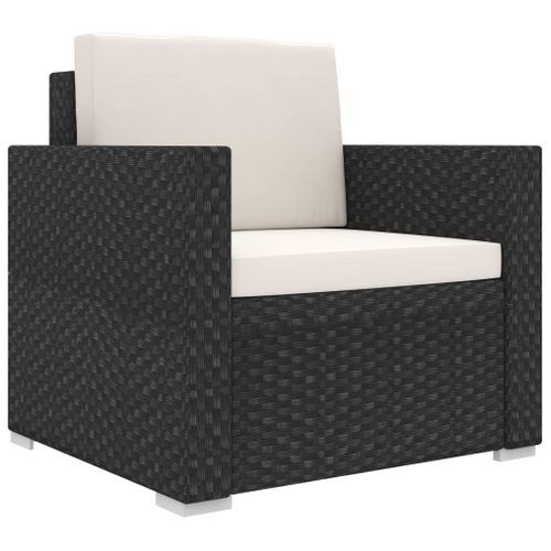 Salon De Jardin 11 Pièces Avec Coussins Résine Tressée Noir