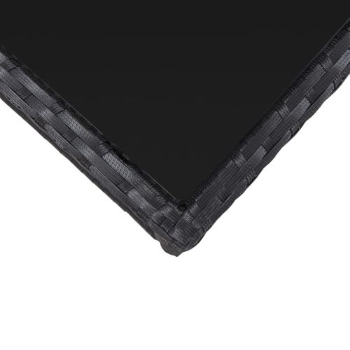 Mobilier De Bistro 3 PCs Avec Coussins Résine Tressée Noir