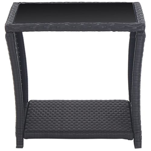 Mobilier De Bistro 3 PCs Avec Coussins Résine Tressée Noir