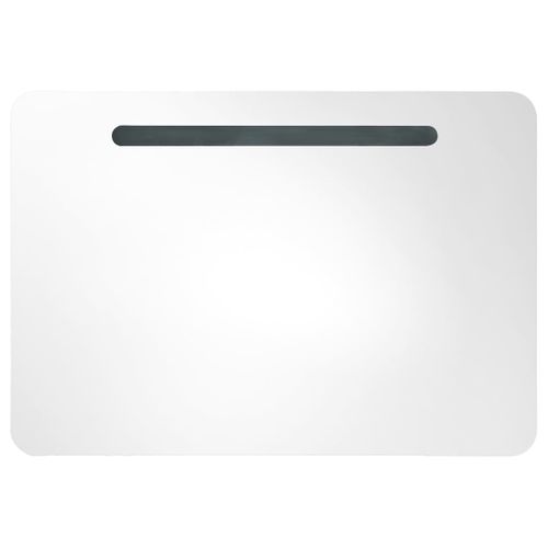 Armoire De Salle De Bain à Miroir LED 80x9,5x55 Cm