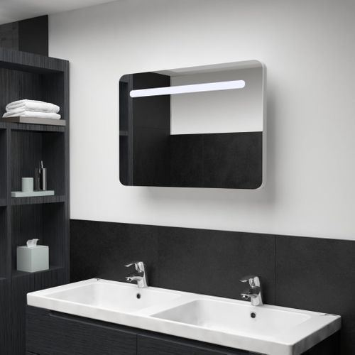 Armoire De Salle De Bain à Miroir LED 80x9,5x55 Cm
