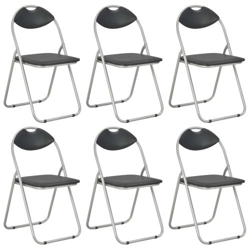 Chaises Pliantes à Manger Lot De 6 Noir Simili