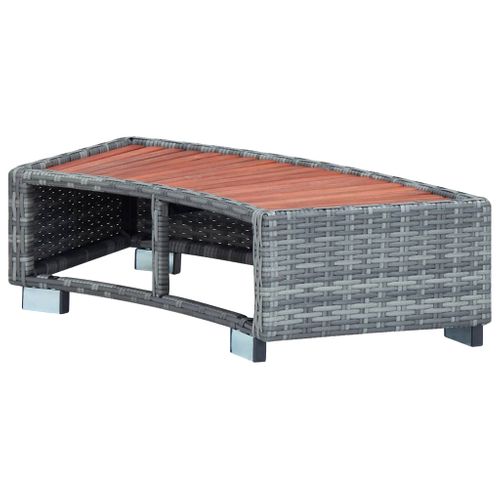 Marche De Spa Gris Résine Tressée 92 X 45 X 25 Cm