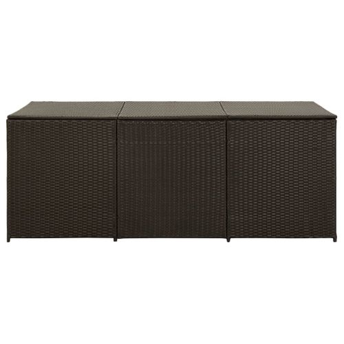 Boîte De Rangement De Jardin Résine Tressée 180x90x70 Cm Marron