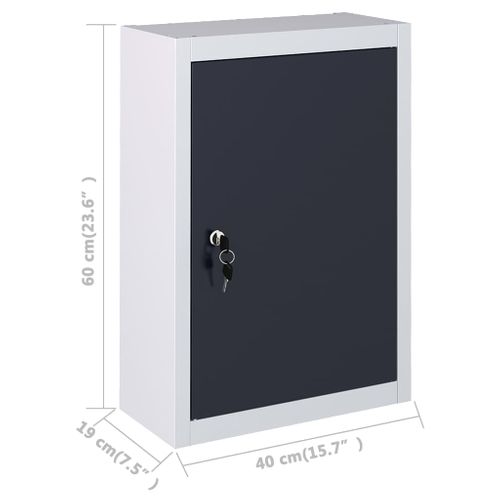 Armoire à Outils Murale Style Industriel Métal Gris Et Noir