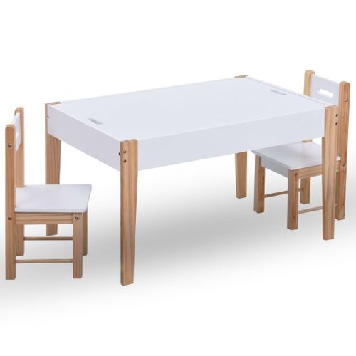 Ensemble De Table Et Chaises Pour Enfants 3 Pièces Noir Et Blanc