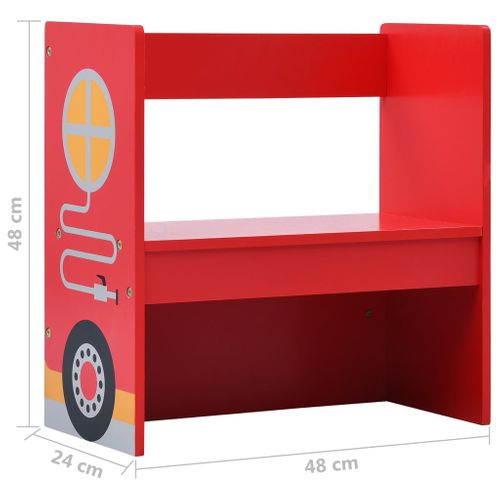 Jeu De Table Et Chaises D'enfants 3 Pièces Camion De Pompiers Bois