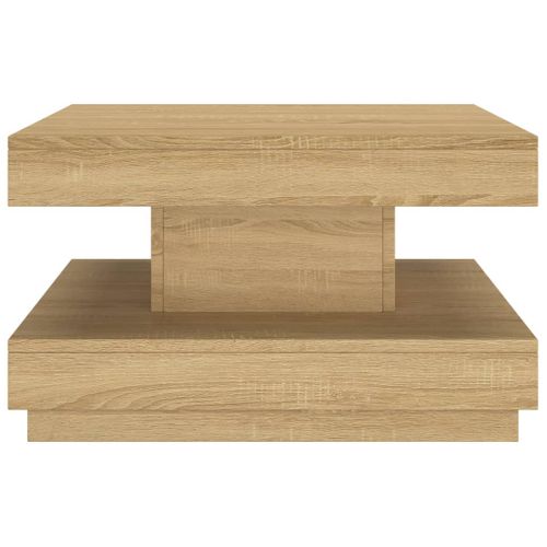 Table Basse Marron Clair 60x60x35 Cm Mdf