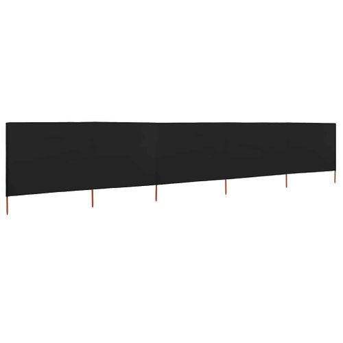 Paravent 5 Panneaux Tissu 600 X 160 Cm Noir