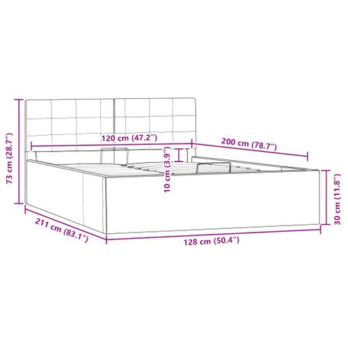 Cadre De Lit à Rangement Hydraulique Noir Similicuir 120x200 Cm