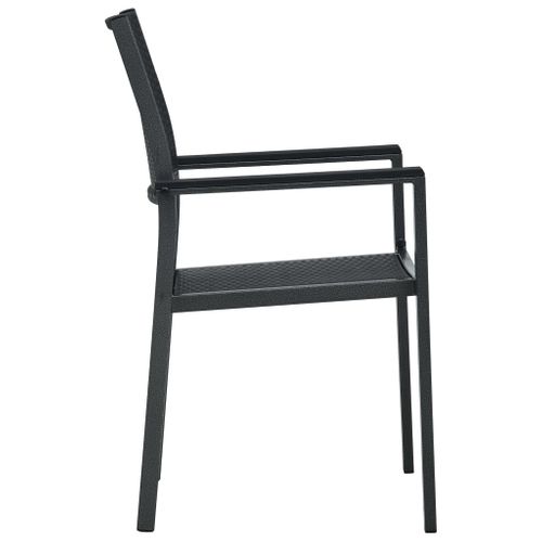Chaises De Jardin Lot De 4 Noir Plastique Aspect De Rotin