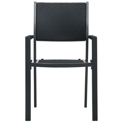 Chaises De Jardin Lot De 4 Noir Plastique Aspect De Rotin
