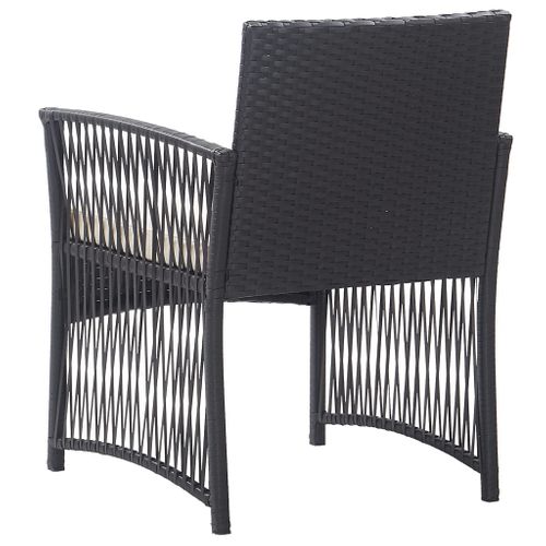 Fauteuils De Jardin Avec Coussins Lot De 2 Noir Résine Tressée