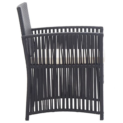 Fauteuils De Jardin Avec Coussins Lot De 2 Noir Résine Tressée