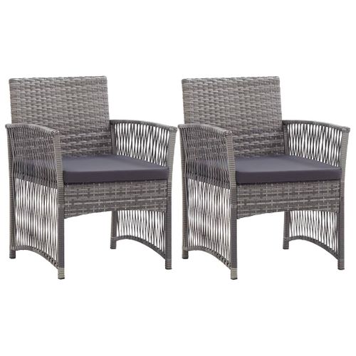 Fauteuils De Jardin Coussins Lot De 2 Anthracite Résine Tressée