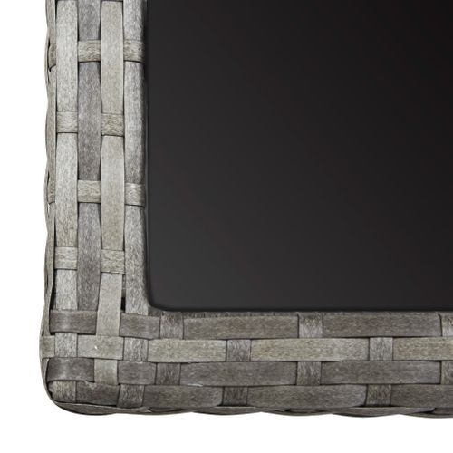 Table De Jardin Anthracite 110x53x72 Cm Verre Et Résine Tressée