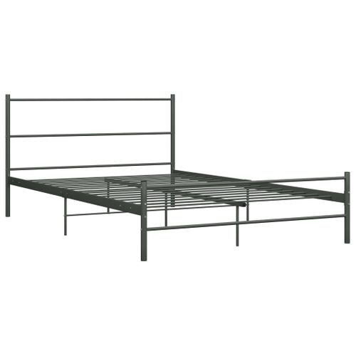 Cadre De Lit Sans Matelas Gris Métal 120x200 Cm