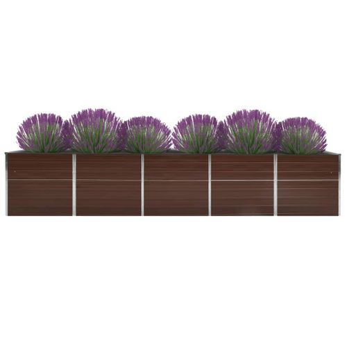 Jardinière De Jardin Acier Galvanisé 400x80x77 Cm Marron