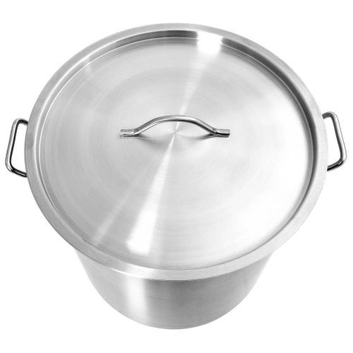 Marmite Inox 50 L 40x40 Cm Avec Couvercle Et Poignées Induction Gaz
