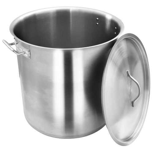 Marmite Inox 50 L 40x40 Cm Avec Couvercle Et Poignées Induction Gaz
