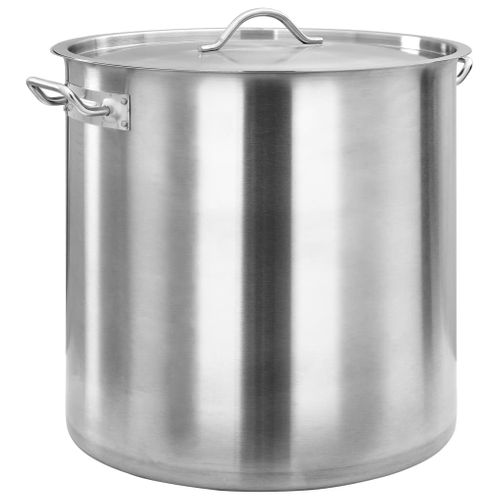 Marmite Inox 50 L 40x40 Cm Avec Couvercle Et Poignées Induction Gaz
