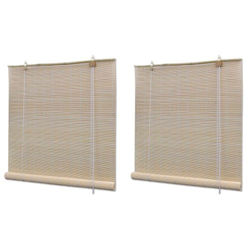 Stores à Rouleau Bambou Naturel 2 Pièces 120x160 Cm
