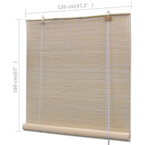 Stores à Rouleau Bambou Naturel 2 Pièces 120x160 Cm