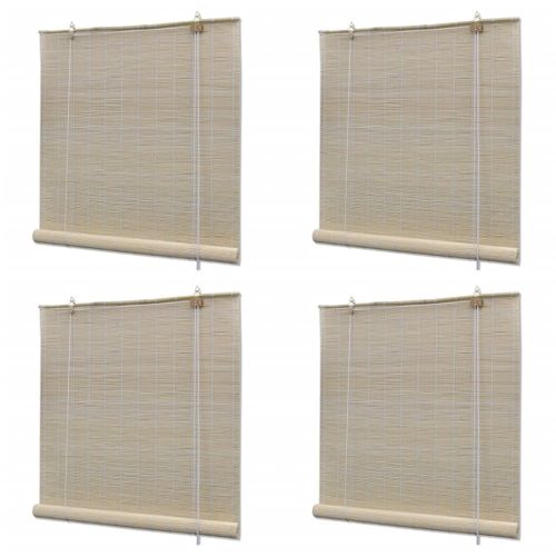 Stores à Rouleau Bambou Naturel 4 Pièces 120x160 Cm