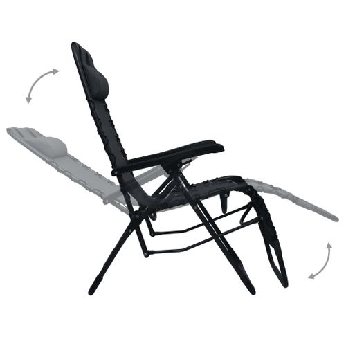 Chaise Pliable De Terrasse Noir Textilène
