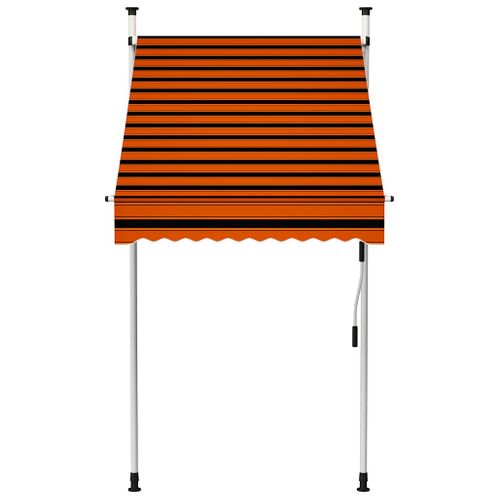 Auvent Manuel Rétractable 100 Cm Orange Et Marron