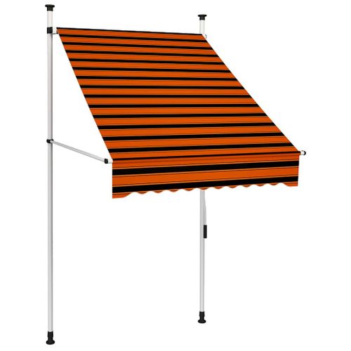 Auvent Manuel Rétractable 100 Cm Orange Et Marron