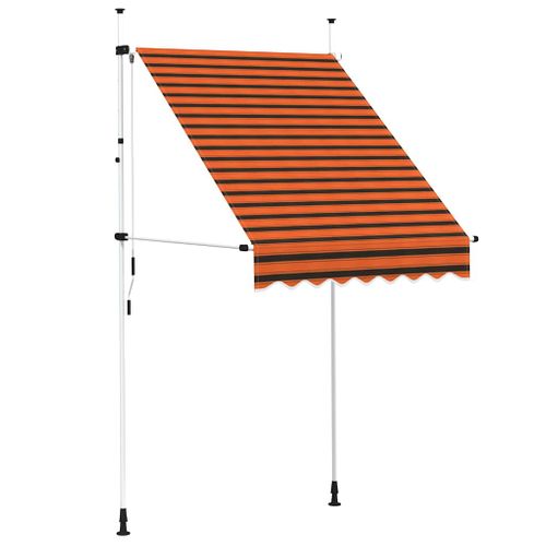 Auvent Manuel Rétractable 150 Cm Orange Et Marron