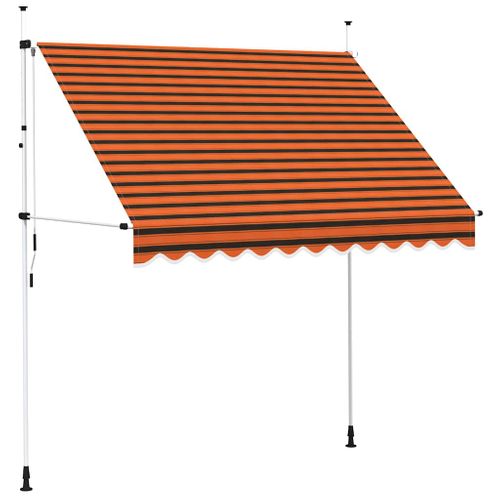 Auvent Manuel Rétractable 250 Cm Orange Et Marron