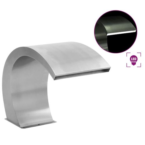 Fontaine Piscine LED Acier Inoxydable 30x60x45 Cm 15 LEDs Blanc Ip68